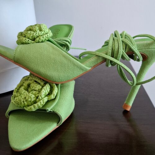 Rose Detail Strappy Sandal Heels